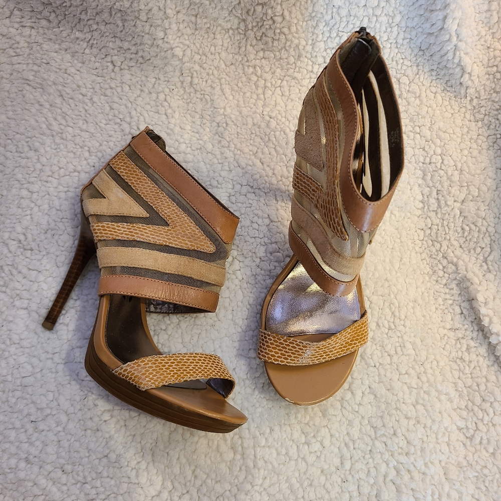 DKNYC - Sasha - leather and mesh high heels